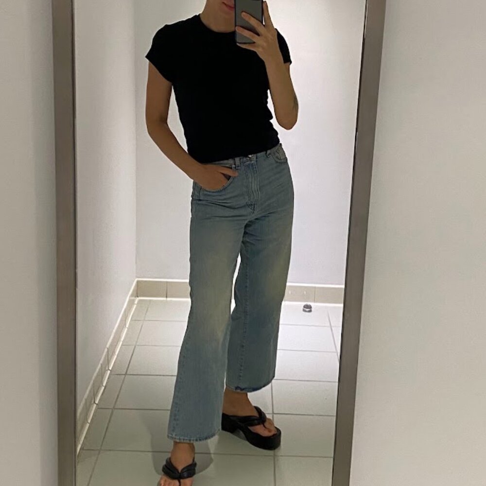 Toteme Light Blue High-Rise Wide-Leg Jeans